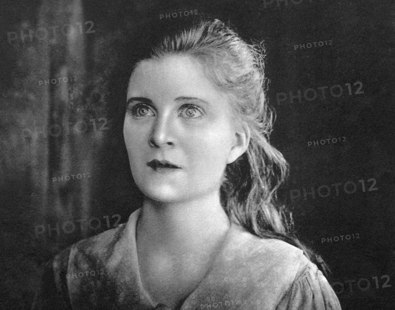 Mae Marsh, on-set of the silent film, "Intolerance", 1916