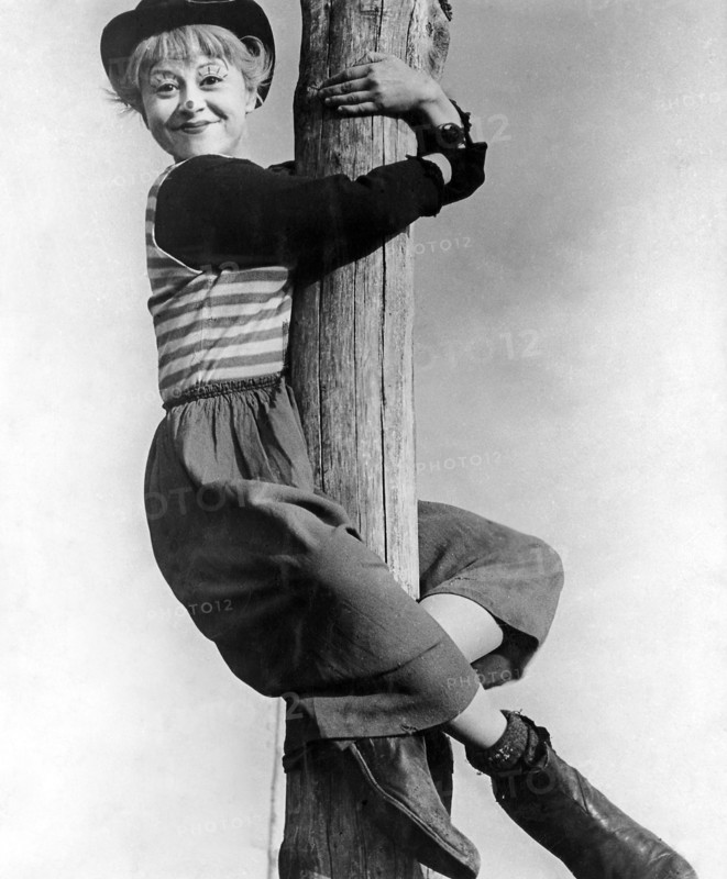 Giuletta Masina, on-set of the film, "La Strada", 1954