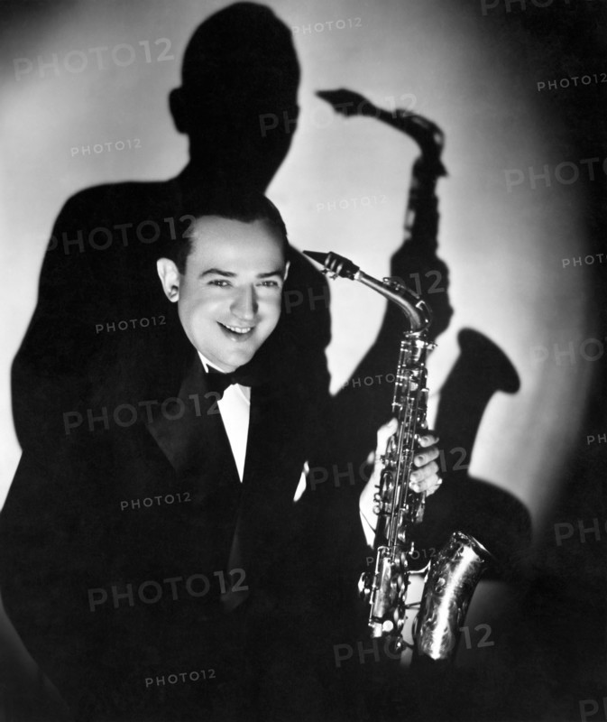 Jimmy Dorsey, Smiling Portrait with Saxophone, circa early 1950's