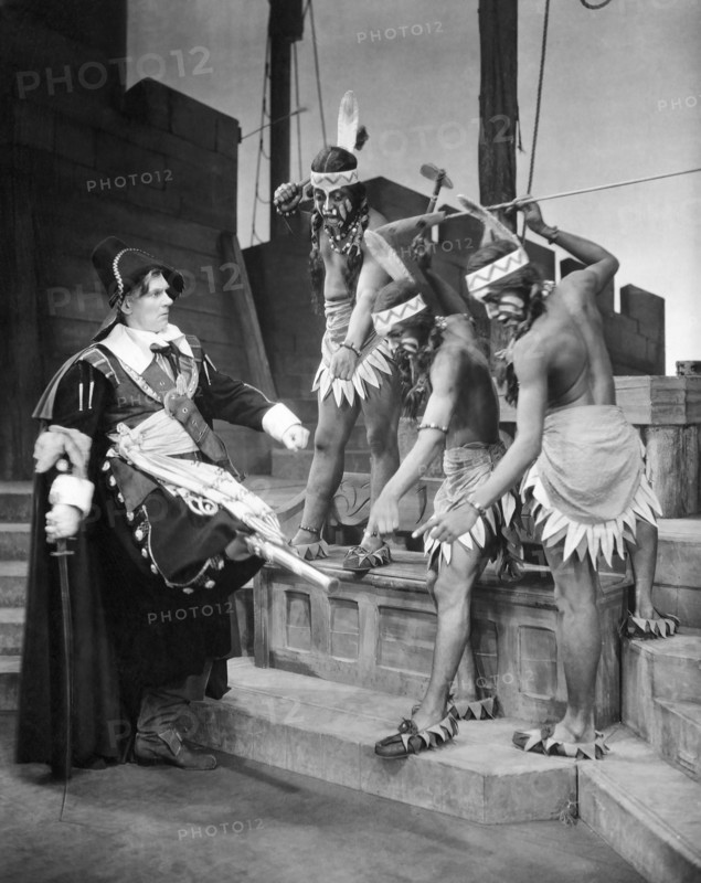Walter Huston, (left), on-set of the Broadway Play "Knickerbocker Holiday", Ethel Barrymore Theater, New York, 1939
