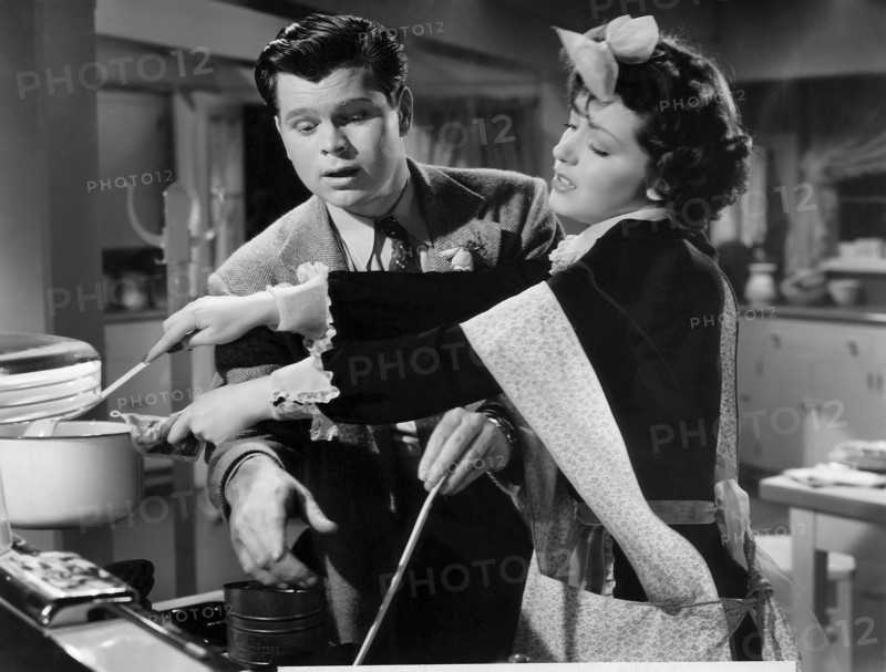 Barry Nelson, Marsha Hunt, on-set of the Film "The Affairs of Martha", 1942