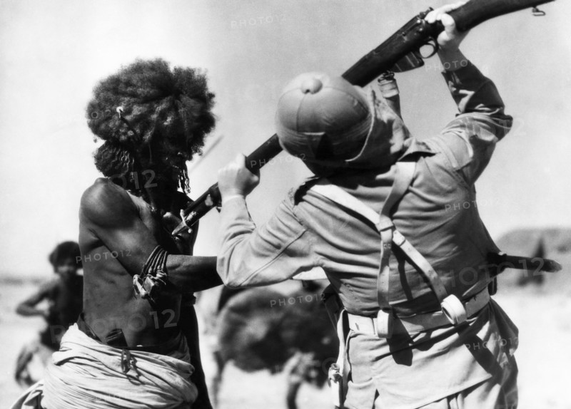 Fight Scene, on-set of the Film "The Four Feathers", 1939