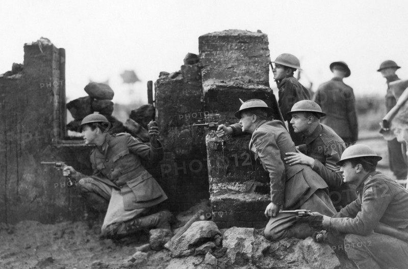 War Scene, on-set of the Film "Journey's End", 1930
