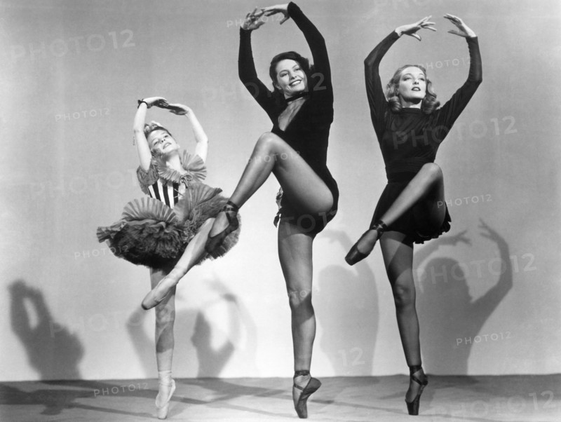 Margaret O'Brien, Cyd Charisse, Karin Booth, on-set of the Film "The Unfinished Dance", 1947