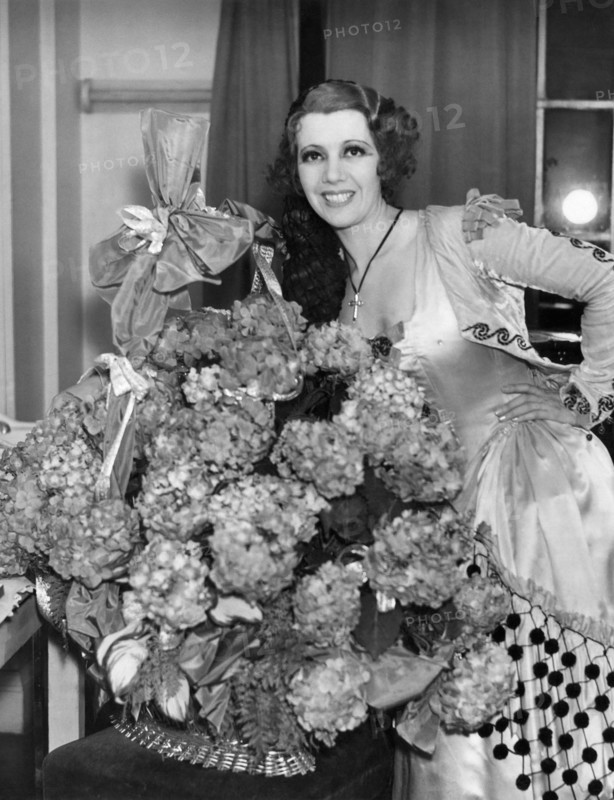 Actress Lily Pons, Portrait in Dressing Room, Covent Garden, London, England, circa mid-1930's