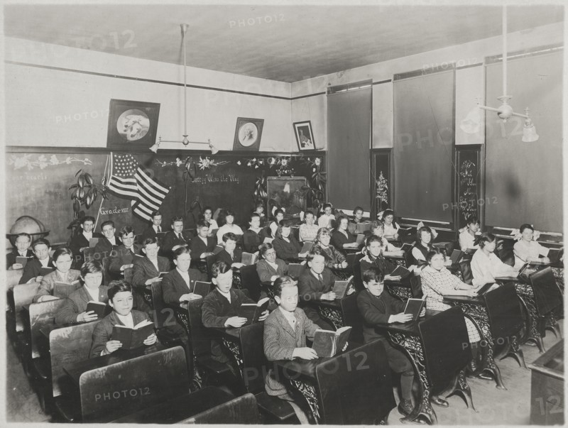 Students in Classroom, 8th Grade Portrait, USA, circa 1910's