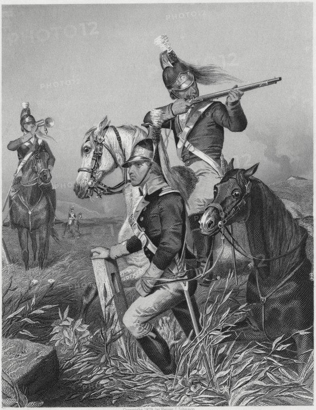 “Lee’s Cavalry Skirmishing at the Battle of Guilford”, 1781, from a Painting by Alonzo Chappell, Engraving Printed circa 1879 by Henry J. Johnson Publisher, NY