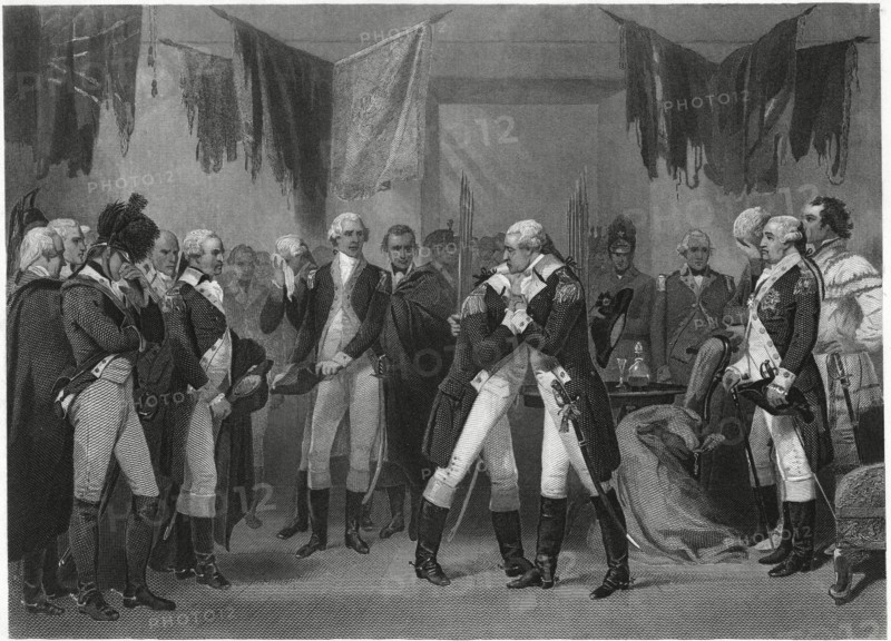 Washington’s Farewell to His Officers, 1783, from a Panting by Alonzo Chappell, 1866, Engraving by T. Phillibrown Printed circa 1879 by Henry J. Johnson Publisher, NY