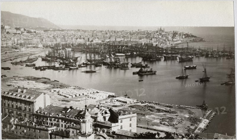 Port of Genoa, Italy, circa 1880