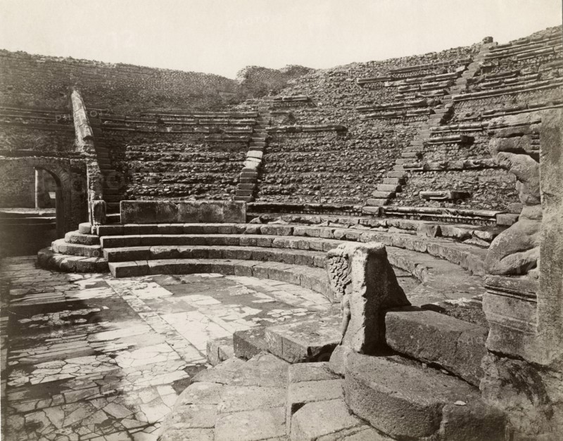 Teatro Maggiore o Scoperto, Pompeii, Italy, circa 1880