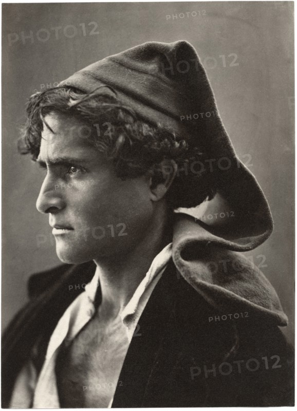 Man with stocking cap, No9, Sicily, Photo by Giorgio Sommer, circa 1870's