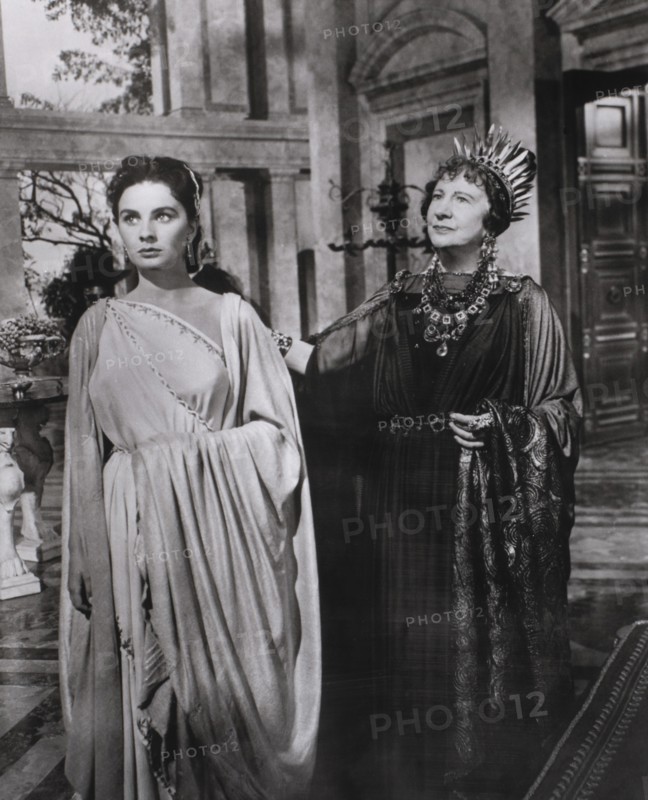 Jean Simmons (right), on-set of the Film "The Robe", 1953