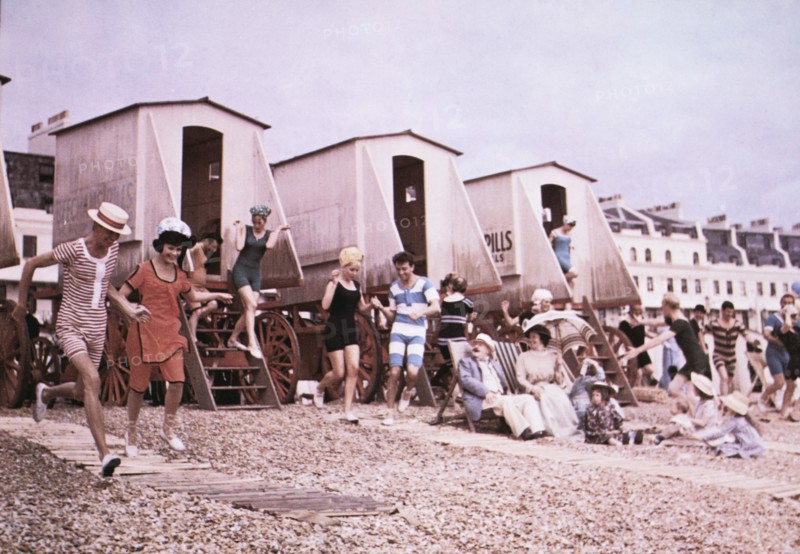 Beach Scene, on-set of the Film "Those Magnificent Men in their Flying Machines", 1965