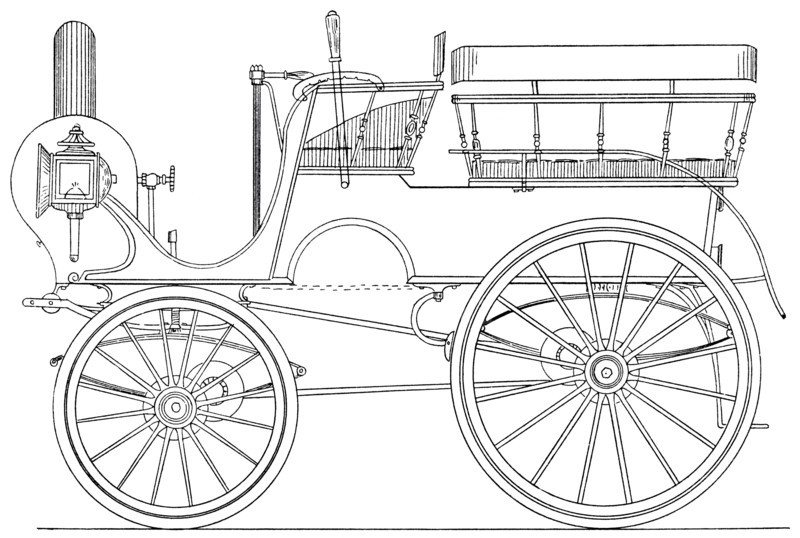 Sweany Steam Carriage, Chas S. Caffrey Co., Camden New Jersey, USA, Illustration, circa 1895