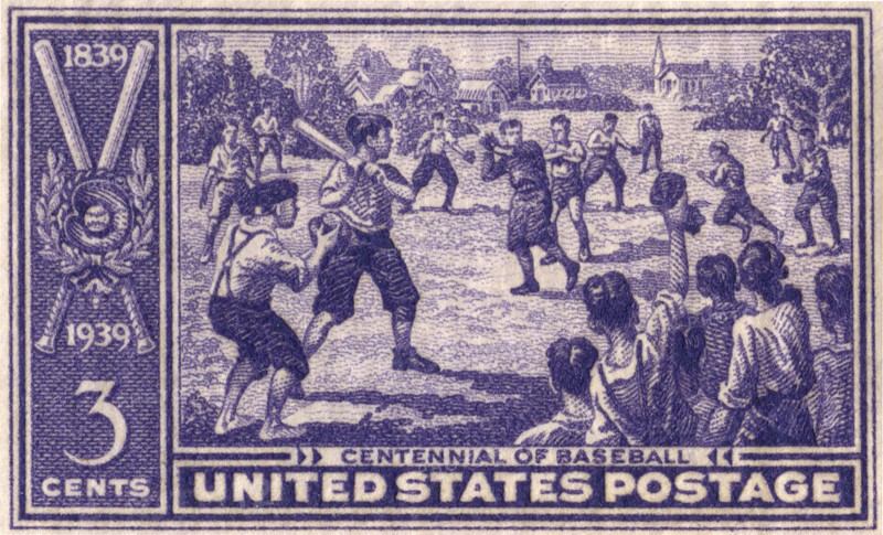 Baseball Centennial, Postage Stamp, 3 cents, USA, 1939