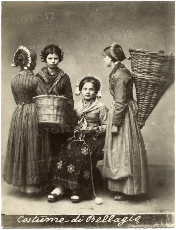 Portrait of Four Young Italian Women, Bellagio, Italy, circa 1880