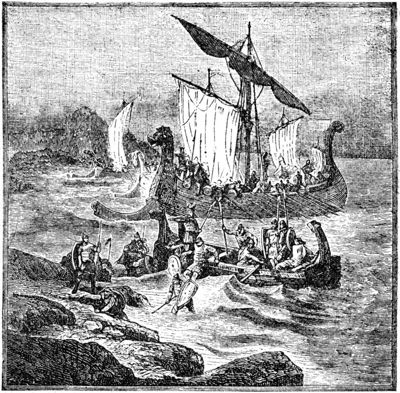 Normanen, Viking Ships, Engraving, 1889