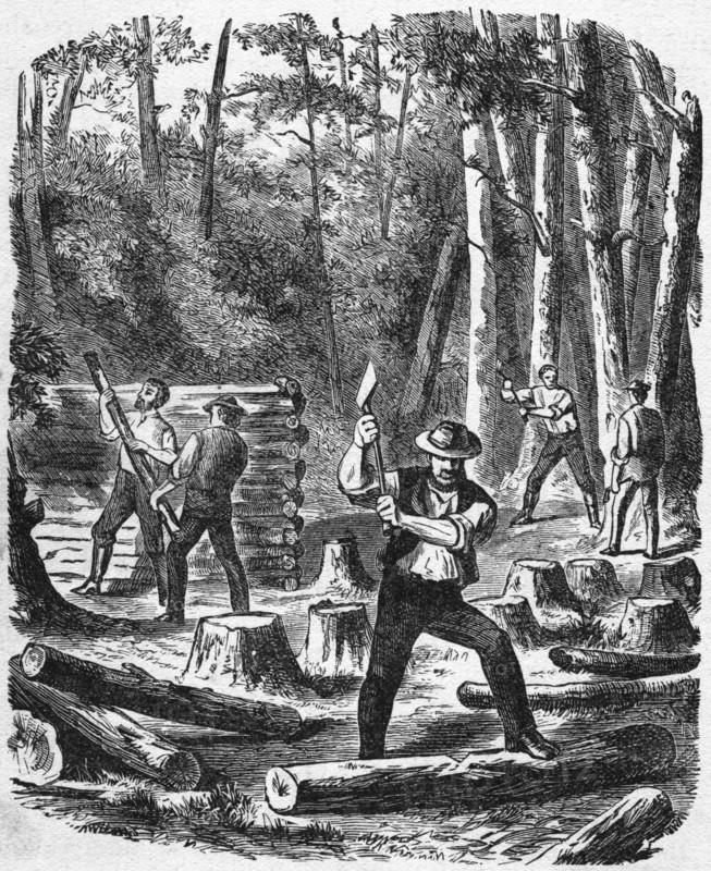 “Building the First House in Jamestown” Book Illustration from “Indian Horrors or Massacres of the Red Men”, by Henry Davenport Northrop, 1891