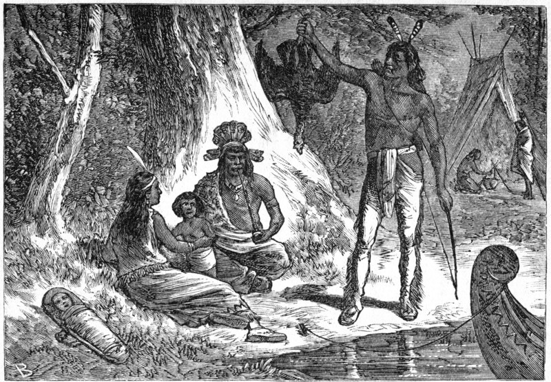 “Indian Life in Their Native Forests”, Book Illustration from “Indian Horrors or Massacres of the Red Men”, by Henry Davenport Northrop, 1891