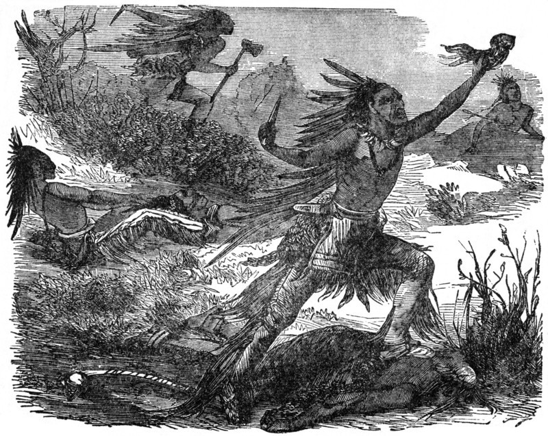 “Indians Scalping Their Victims”, Book Illustration from “Indian Horrors or Massacres of the Red Men”, by Henry Davenport Northrop, 1891