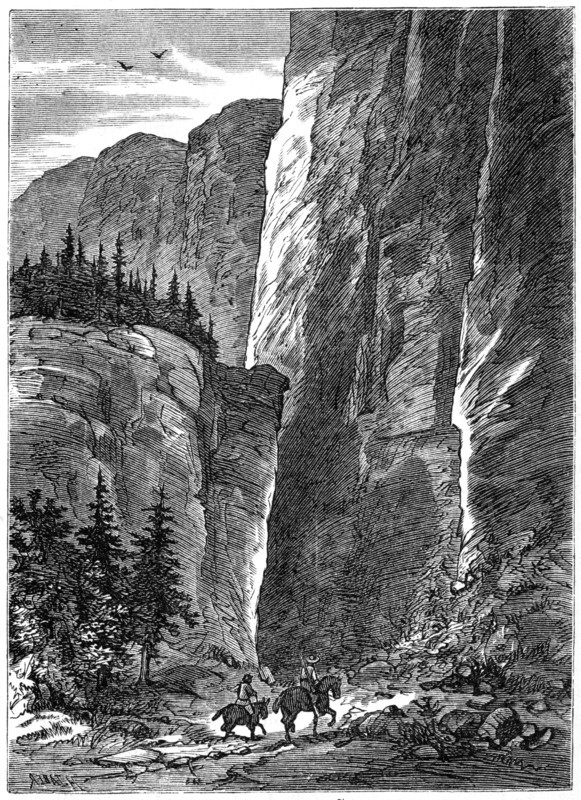 White Bird Canyon, Opening Battle of Nez Perce War, Idaho Territory, 1877, Book Illustration from “Indian Horrors or Massacres of the Red Men”, by Henry Davenport Northrop, 1891