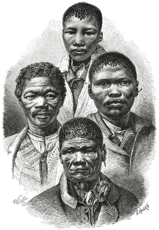 Bushmen, Cape Town Africa, Illustration, 1885