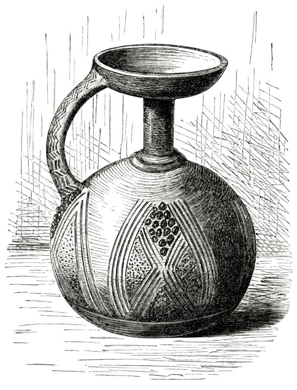 Clay Vessel from Lower Niger, Africa, Illustration, 1885