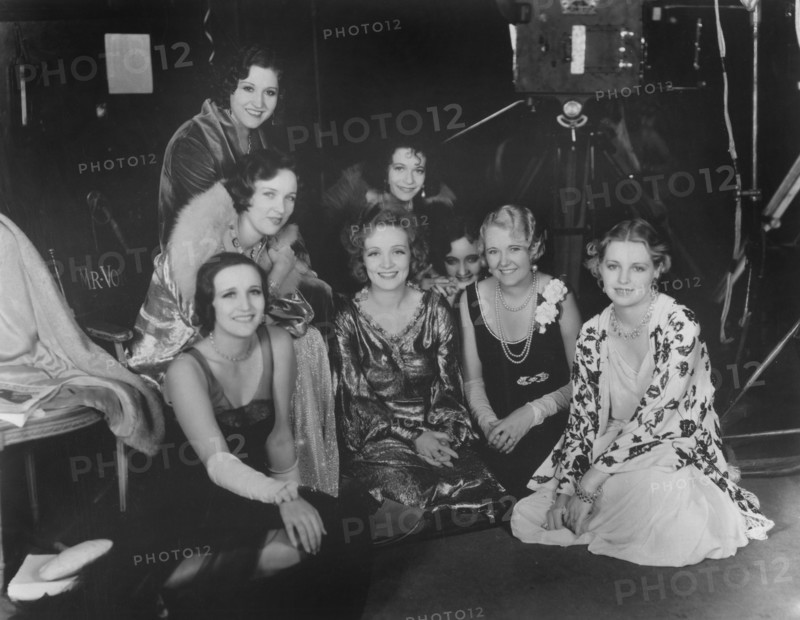 Marlene Dietrich, with group of Women on-set of the Film, "Dishonored", 1931