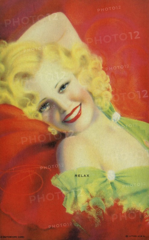 "Relax", Mutoscope Card, 1940s