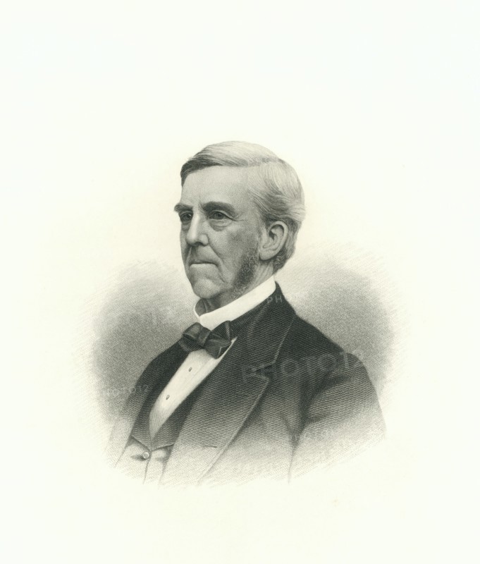 Oliver Wendell Holmes, Sr (1809-94), American Doctor, Educator, Poet, & Author, Portrait, Engraving, 1876