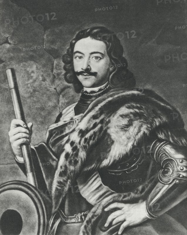 Peter I (1672-1725), Czar of Russia, Portrait, Illustration from Painting by I. Kupetsky