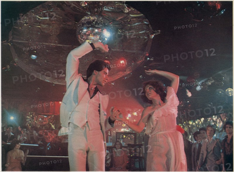 John Travolta, Karen Lynn Gorney, on-set of the Film, "Saturday Night Fever", 1977