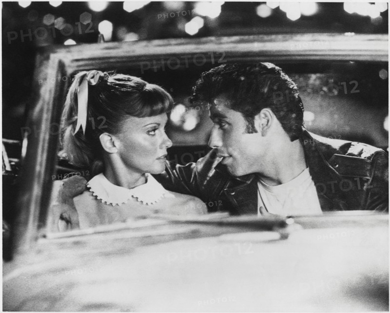 Olivia Newton-John, John Travolta, on-set of the Film, "Grease", 1978