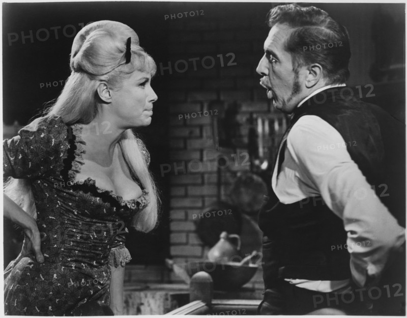 Joyce Jameson, Vincent Price, on-set of the Film, "Comedy of Terrors", 1963