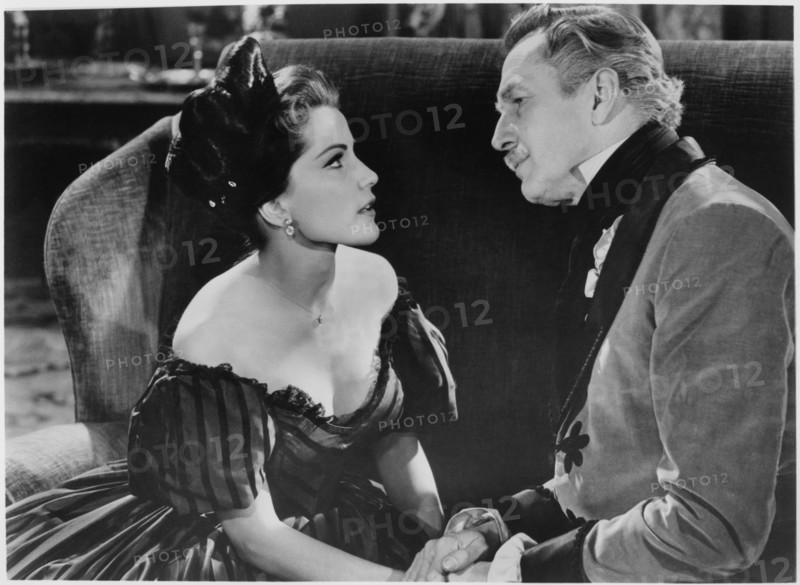 Debra Paget, Vincent Price, on-set of the Film, "Tales of Terror", 1962