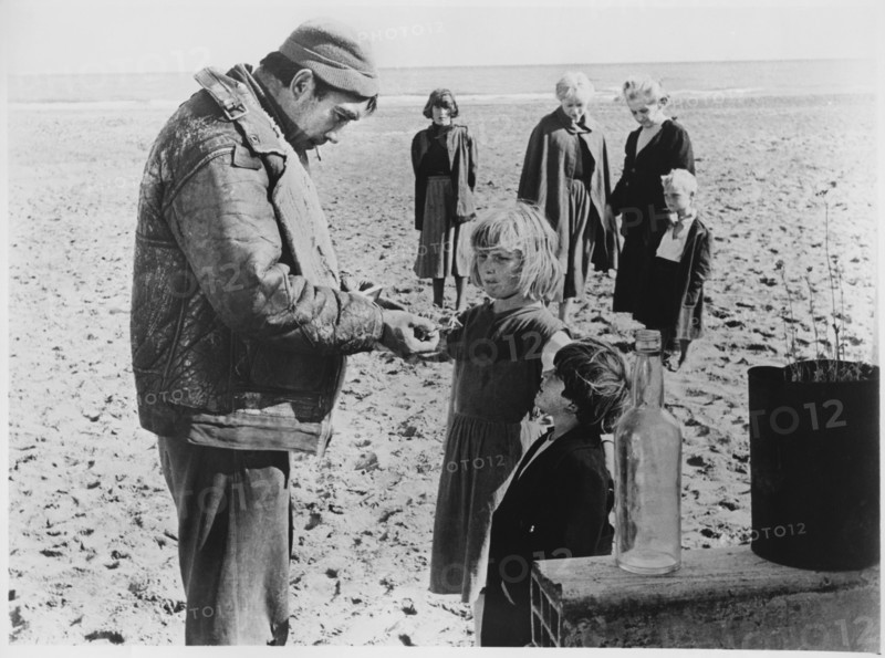 Anthony  Quinn, on-set of the Film, “La Strada”, 1954