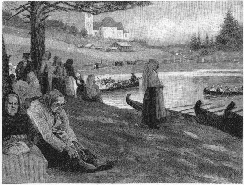 Church on Lake Saimaa, Finland, Harper's New Monthly Magazine, Illustration, January 1891