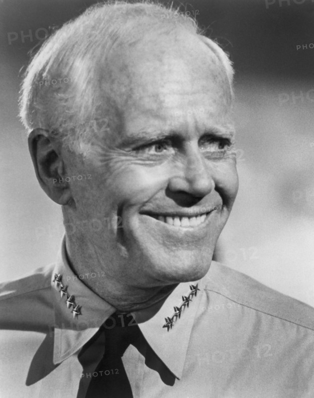 Henry Fonda, on-set of the Film, "Midway", Universal Pictures, 1976