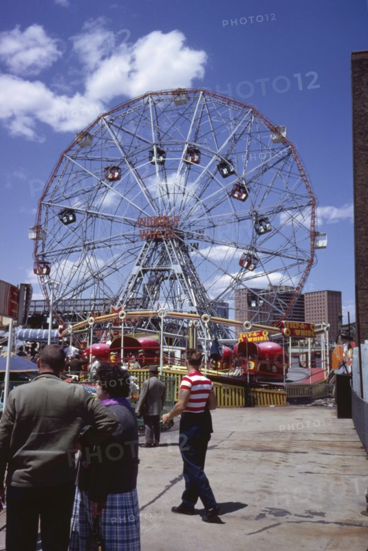 Amusement Park Ferris Wheel, Coney Island, New York, USA, August 1961