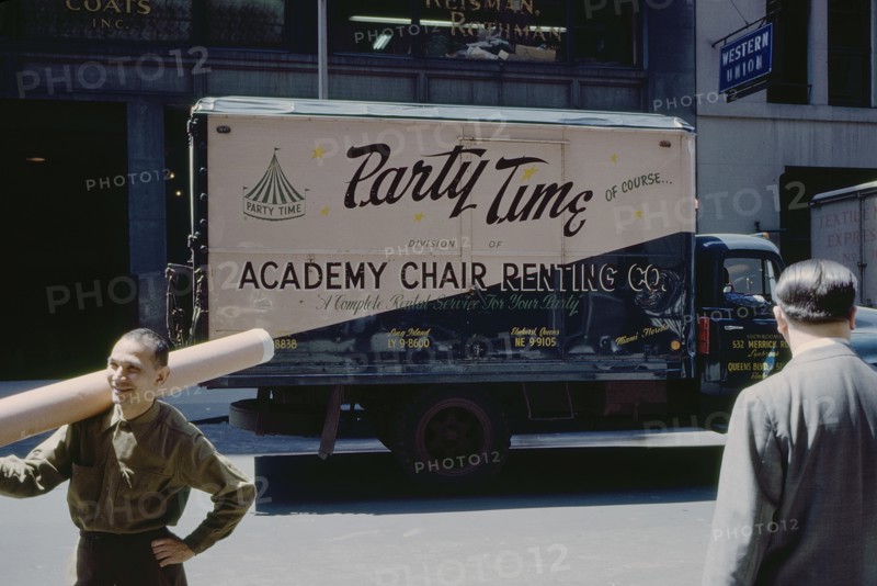 Delivery Truck, Street Scene, Garment District, New York City, New York, USA, August 1961