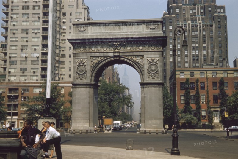 Washington Square Park, Arch, New York City, New York, USA, July 1961