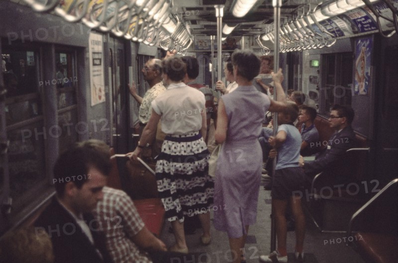 Group of People on Subway, New York City, New York, USA, July 1961