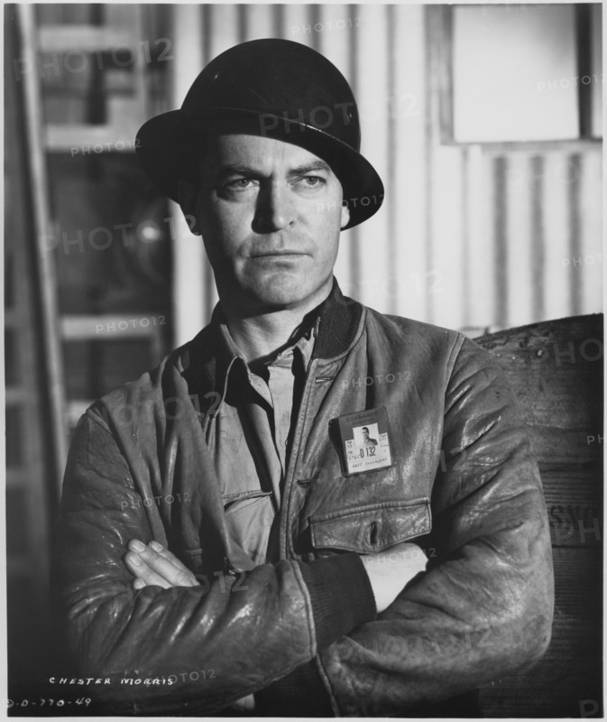 Chester Morris, on-set of the Film, "Secret Command", Columbia Pictures, 1944