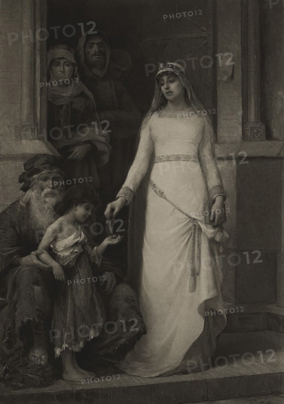 Blanche of Castile, Photogravure Print from the Original Painting by Georges Moreau, The Masterpieces of French Art by Louis Viardot, Published by Gravure Goupil et Cie, Paris, 1882, Gebbie & Co., Philadelphia, 1883
