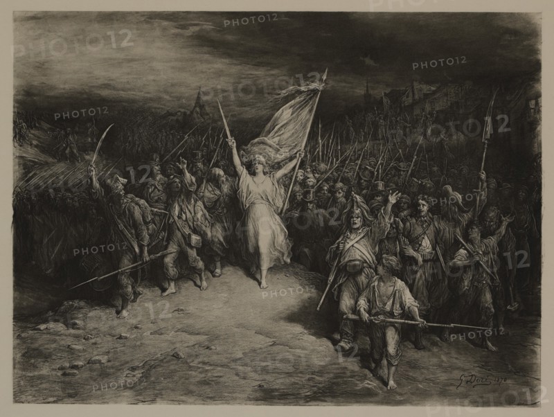 The Marseillaise Hymn, Photogravure Print from the Original 1870 Painting by Gustave Doré, The Masterpieces of French Art by Louis Viardot, Published by Gravure Goupil et Cie, Paris, 1882, Gebbie & Co., Philadelphia, 1883