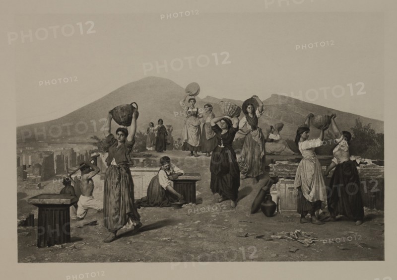 Excavations at Pompeii, Photogravure Print from the Original 1865 Painting by Edouard-Alexandre Sain, The Masterpieces of French Art by Louis Viardot, Published by Gravure Goupil et Cie, Paris, 1882, Gebbie & Co., Philadelphia, 1883