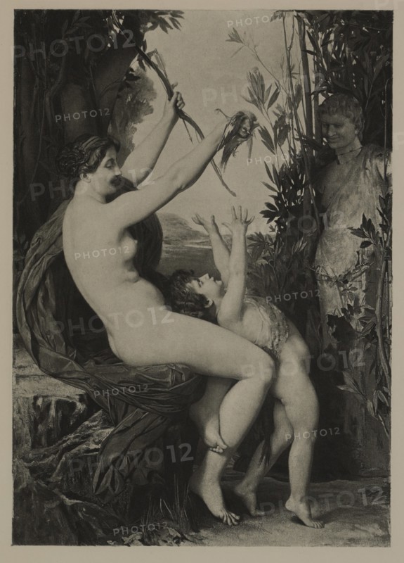 Nymph and Bacchus, Photogravure Print from the Original Painting by Jules Joseph Lefebvre, The Masterpieces of French Art by Louis Viardot, Published by Gravure Goupil et Cie, Paris, 1882, Gebbie & Co., Philadelphia, 1883