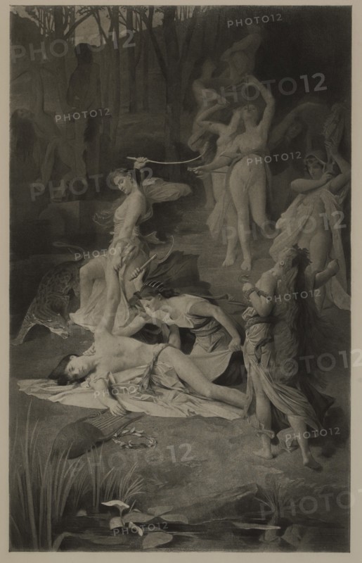 The Death of Orpheus, Photogravure Print from the Original 1866 Painting by Emile Levy, The Masterpieces of French Art by Louis Viardot, Published by Gravure Goupil et Cie, Paris, 1882, Gebbie & Co., Philadelphia, 1883