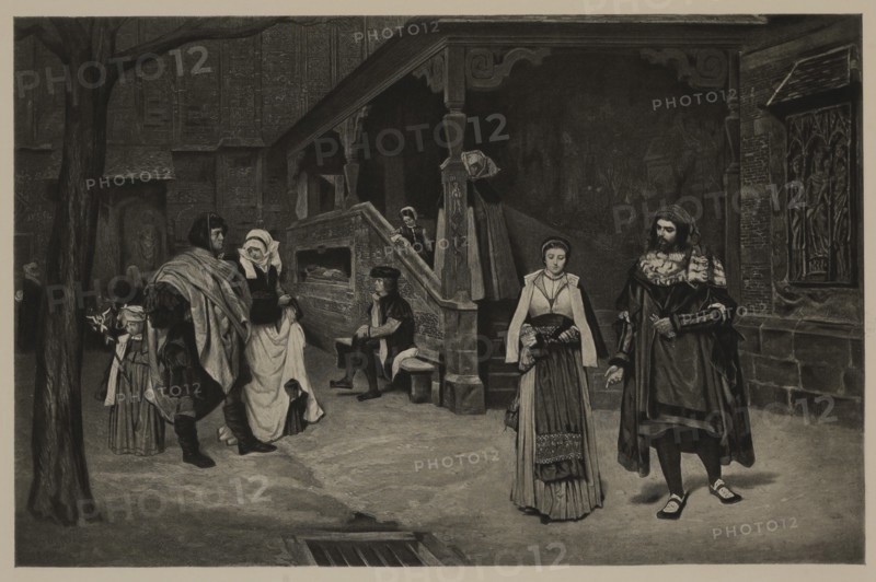 The Meeting of Faust and Marguerite, Photogravure Print from the Original 1860 Painting by James Tissot, The Masterpieces of French Art by Louis Viardot, Published by Gravure Goupil et Cie, Paris, 1882, Gebbie & Co., Philadelphia, 1883
