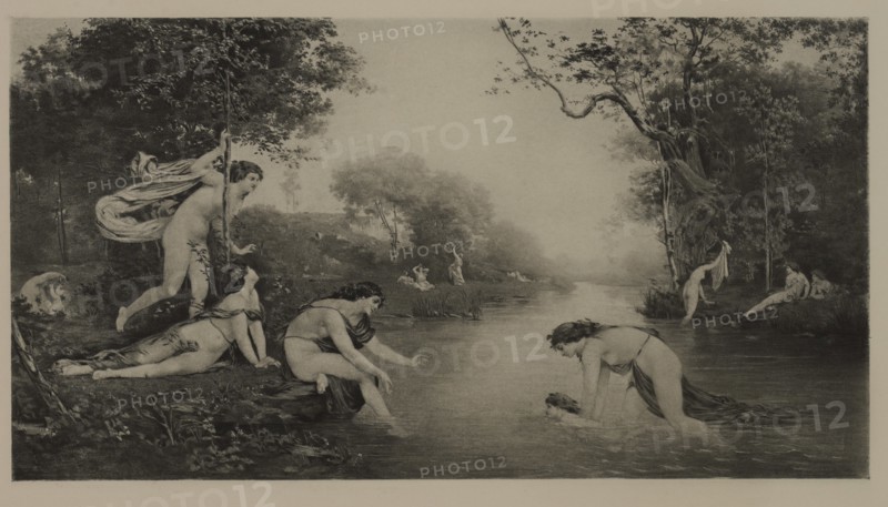The Infancy of Bacchus, Photogravure Print from the Original 1865 Painting by Joseph-Victor Ranvier, The Masterpieces of French Art by Louis Viardot, Published by Gravure Goupil et Cie, Paris, 1882, Gebbie & Co., Philadelphia, 1883